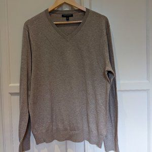 Banana Republic V-Neck Sweater M Beige Tan Neutral